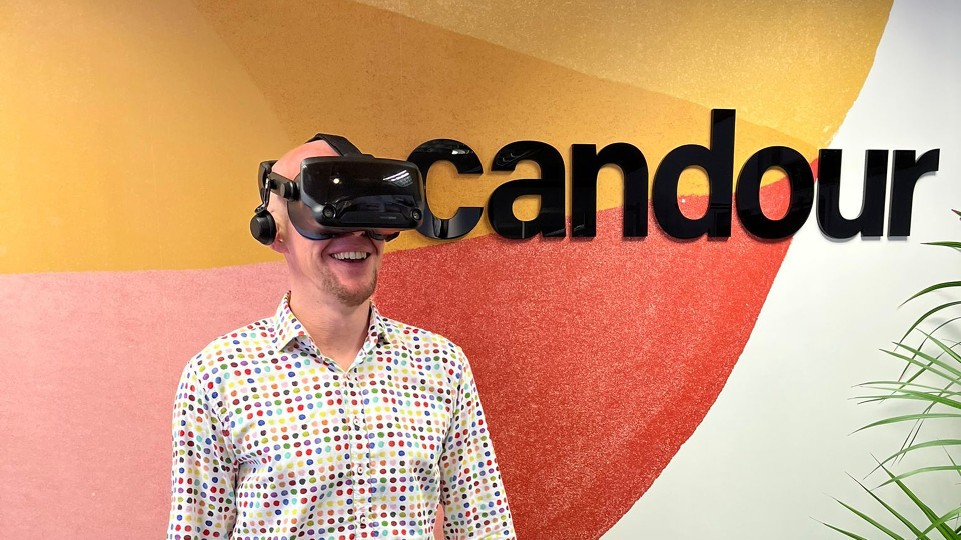 Mark using one of the Valve Index VR headsets