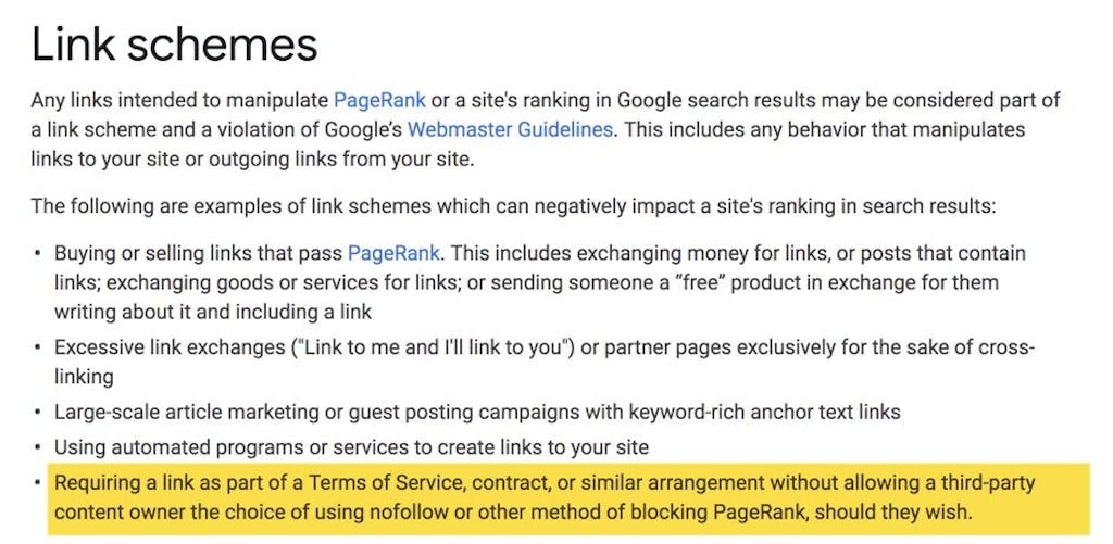 Google Link Schemes