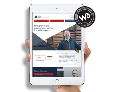 alan boswell group website tablet view
