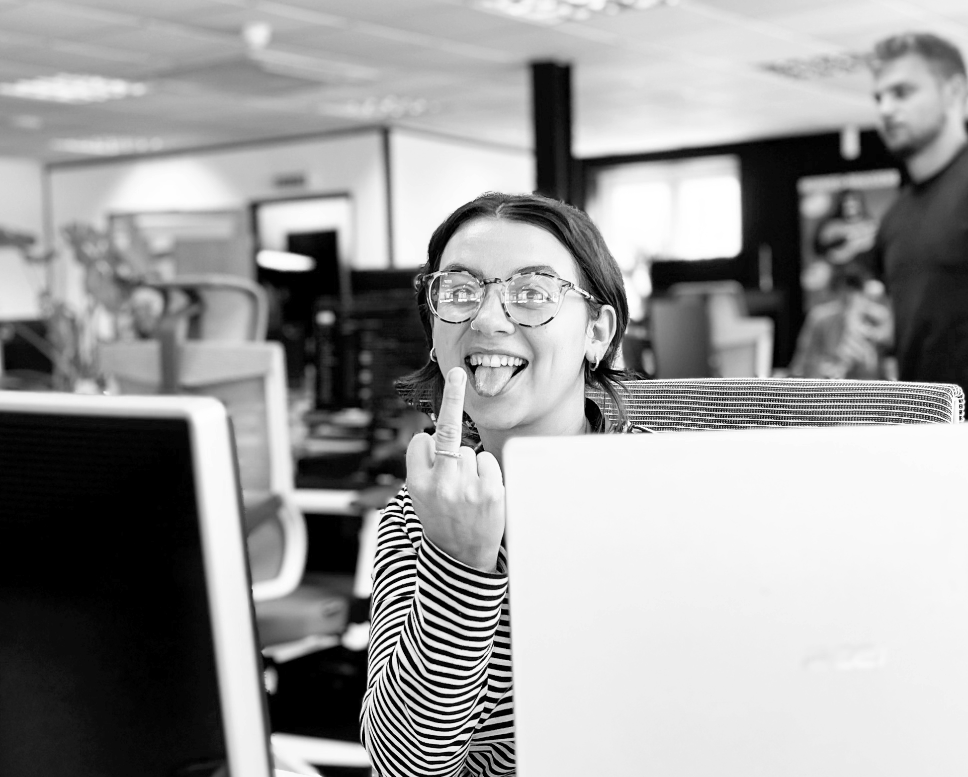 India Bobby, Project Manager at Candour. She is swearing at the camera, as always